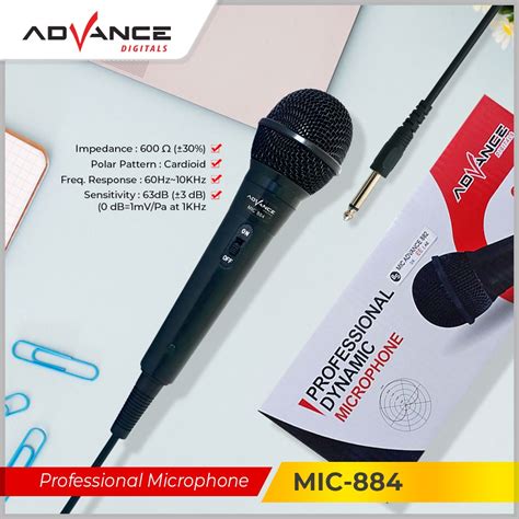 Jual Advance Mic Karaoke Profesional Dynamic Microphone Mic Kabel MIC