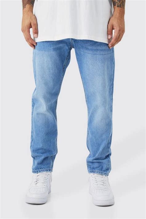 Tapered Fit Rigid Jeans Boohoo Uk