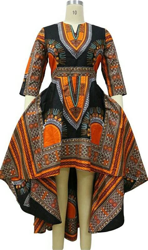 Dashiki Ankara Wax African Print High Low Dress By Urbaneafrican