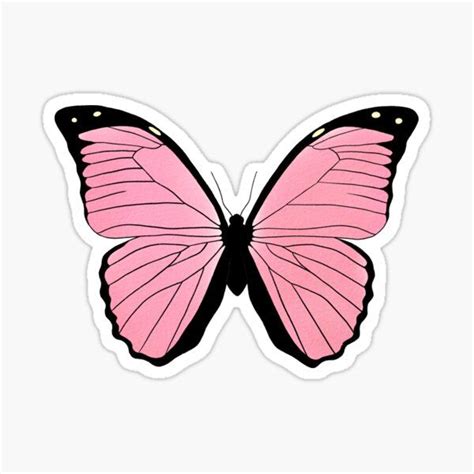 "Pink Butterfly" Sticker for Sale by Lonelychiwawa | Pink butterfly, Aesthetic stickers, Butterfly