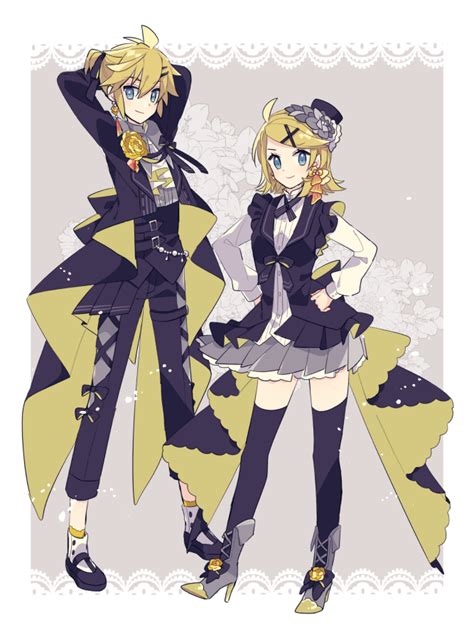 Kagamine Rin And Kagamine Len Vocaloid Drawn By Yoshiki Danbooru