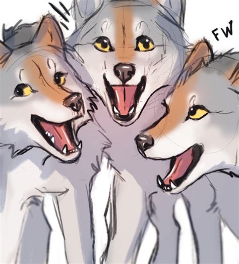 Happy Wolf Drawing