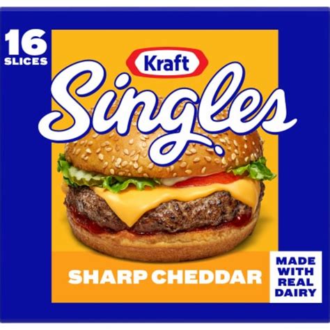 Kraft Singles Sharp Cheddar Cheese Slices, 16 ct / 12 oz - Harris Teeter