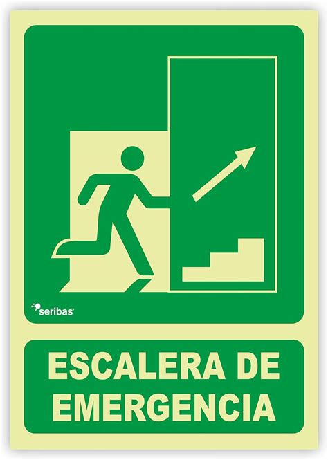 Seribas Señal Escalera de Emergencia Derecha Fotoluminiscente Clase B