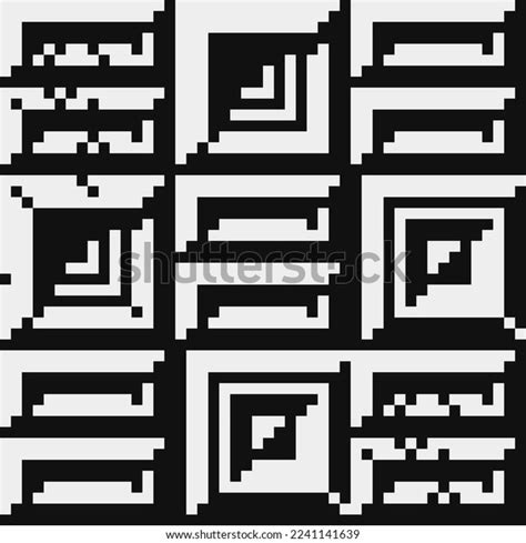 Brick Wall Pixel Art Vector Monochrome Stock Vector (Royalty Free ...