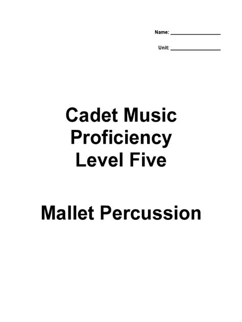 Fillable Online Cadet Music Proficiency Level Five Mallet Percussion