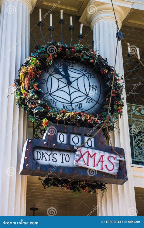 Disneyland Clock Count Down To Christmas Editorial Photography Image