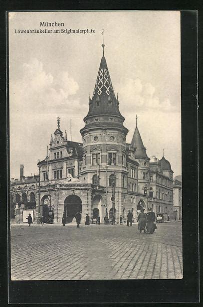 Ak M Nchen L Wenbr U Keller Am Stiglmaierplatz Alte