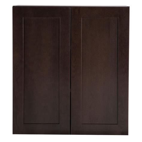 Hampton Bay Edson Shaker Assembled 27x30x12 5 In Wall Cabinet In Dusk