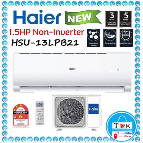 Haier Lpb Nano Aqua Ionizer Series Hp R Non Inverter Aircond Hsu