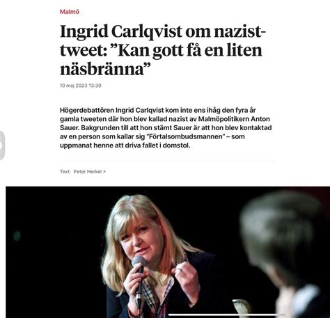 Jonathan Leman On Twitter Ingrid Carlqvist R Tydligen H Gerdebatt R