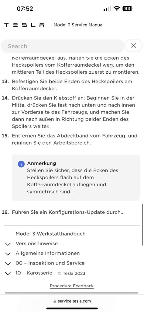 Model 3 Spoiler nachrüsten Model 3 Probleme Fehler TFF Forum