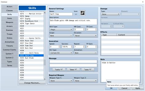 Visustella Mz Action Sequence Series Creating Skill Perks The