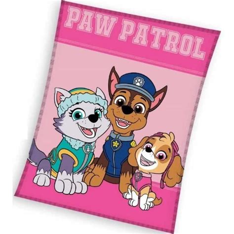 PLAID COUVERTURE POLAIRE PAT PATROUILLE PAW PATROL ROSE 100X140 CM NEUF