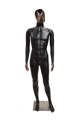 Fiberglass Black Male Standing Mannequin Foldable Size Feet H At