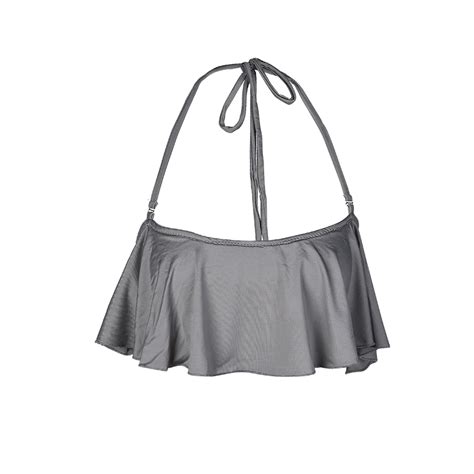 Fashion Solid Bikini Set Women Sexy Ruffles Crop Top Backless Bra Authentic Manufacturing