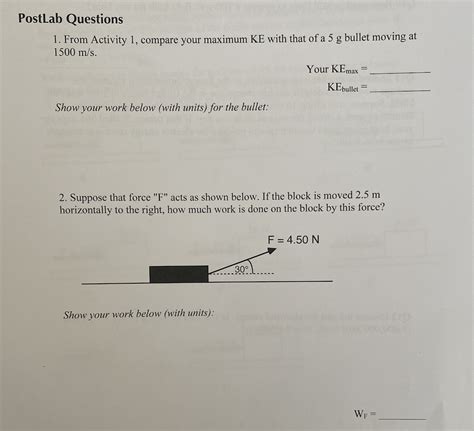 Solved Postlab Questions From Activity Compare Your Chegg