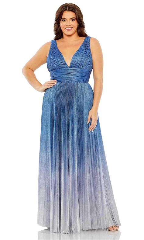 Mac Duggal 77016 Ombre Pleated Gown In Blue Lyst