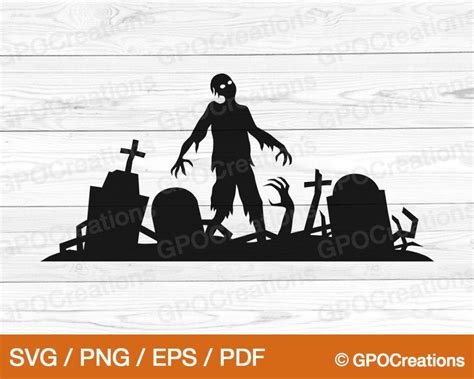 Zombie SVG Halloween Zombie SVG Halloween Graveyard SVG - Etsy