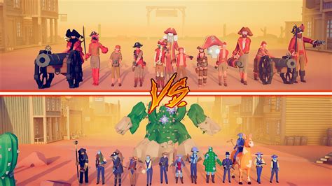 Mega Wild West Vs Mega Pirate Team Totally Accurate Battle Simulator