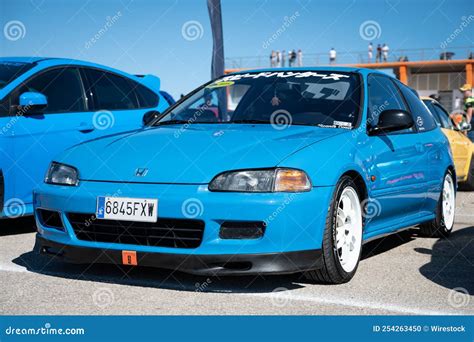 Blue Classic Japanese Sports Car Honda Civic Eg Of The Fifth Generation