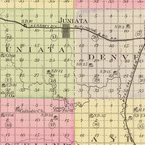 Vintage Map of Adams County Nebraska, 1885 by Ted's Vintage Art