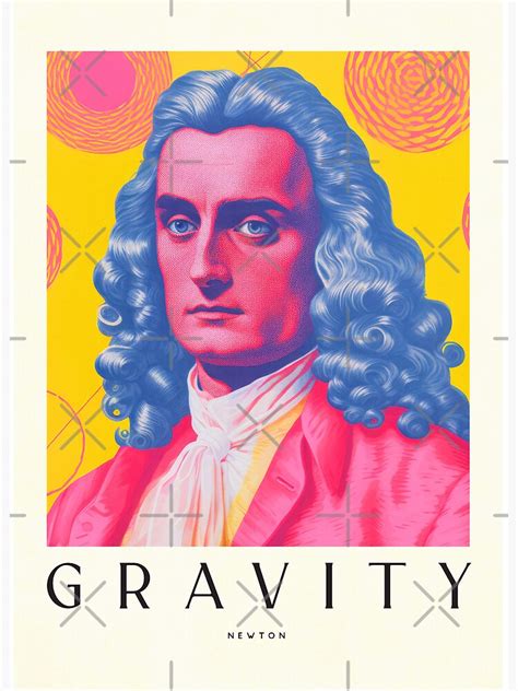 "Newtons Gravity Science Artwork - Dreamy Pink and Yellow Retro Wall ...