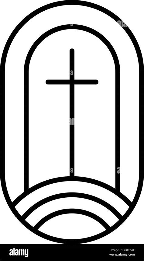 Religion line cross Vector Logo church Icon Illustration Isolated ...