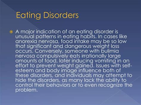 Eating Disorders Signs Characteristics And Treatments Ppt