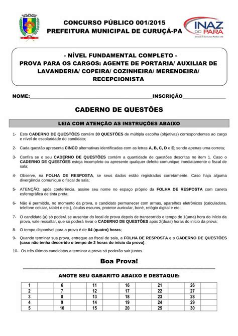 PDF CADERNO DE QUESTÕES paconcursos br FUNDAMENTAL COMPLETO pdf