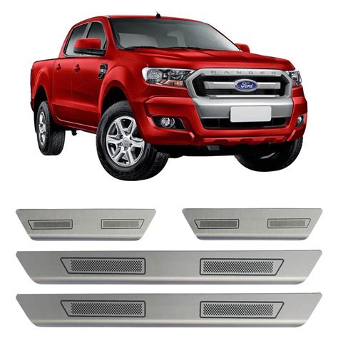 Kit Soleira De Porta Aço Inox Escovado Ford Nova Ranger no Shoptime