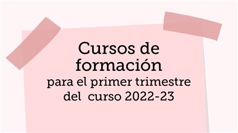 Cursos de formación para el primer trimestre del curso 2022 23 APMUSEM