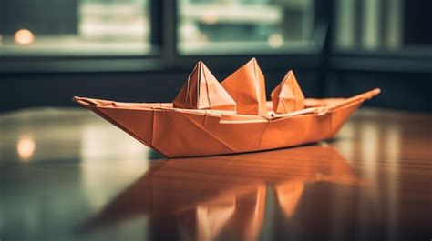 Premium AI Image | Paper ship origami