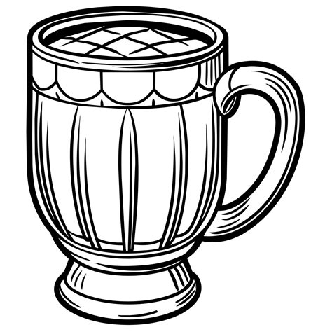 Mug outline illustration digital coloring book page line art drawing ...