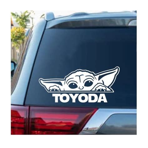 Toyoda Baby Yoda Peeking Window Decal Sticker | Custom Made In the USA ...