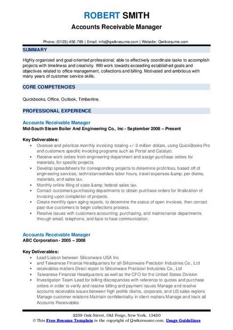 10 Accounts Receivable Manager Resume Samples And Templates For 2025