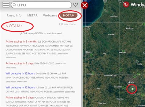 Integrated Notam on the map @ Windy Community