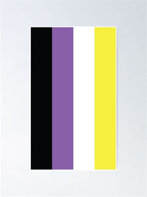 Non Binary Pride Flag Vertical Poster For Sale By Lgbtshoppe Redbubble