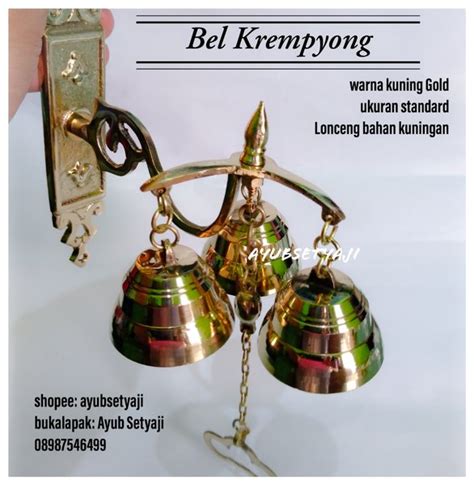 Jual Bel Pintu Lonceng Kuningan Krempyong Ukuran Standard Bel Krempyong