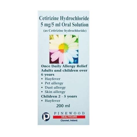 Cetirizine 5mg5ml Oral Solution 200ml Pinewood