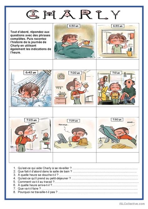 Routine Charly écriture créative Français FLE fiches pedagogiques