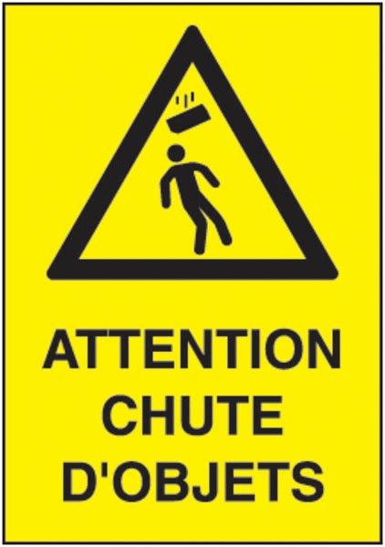 Chevalet Attention chute d objets éco pour l intérieur Signals