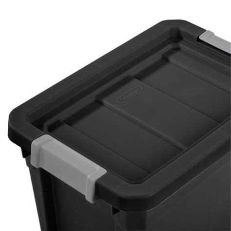 Sterilite Gal Rugged Industrial Storage Totes W Latch Lids Black