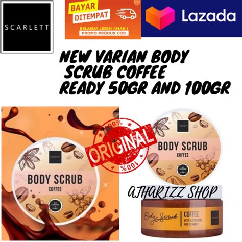 SCARLETT SCARLET WHITENING BODY SCRUB COFFEE ORIGINAL 50gr 100gr LULUR