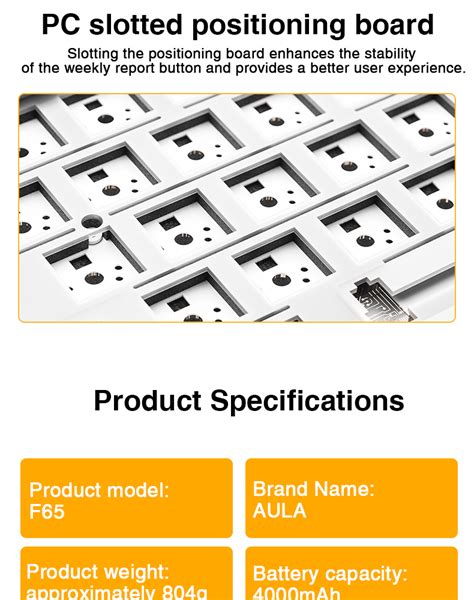 AULA F65 Mechanical Keyboard 67 Keys Tri Mode Hot Swappable RGB Light 62 Layout Support WIN MAC