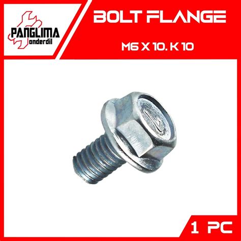 Jual Baut Bolt Flange 6x10 M6x10 6x10 6 X 10 M6 K10 Kunci 10 Baud Topi