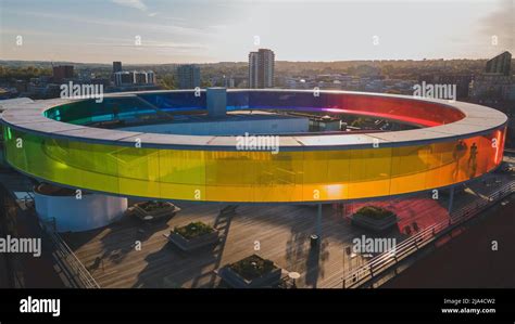 Aarhus Art Museum (ARos) by drone in Aarhus, Denmark Stock Photo - Alamy