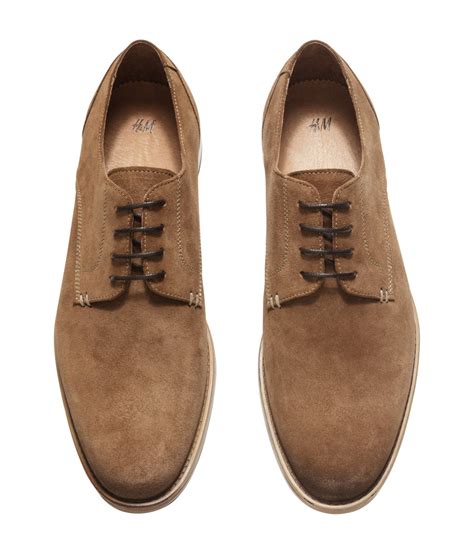 Lyst - H&M Suede Derby Shoes in Brown for Men