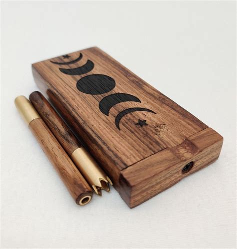 Moon Star Cannonball Wood One Hitter Dugout Stash Box Brass Bat W