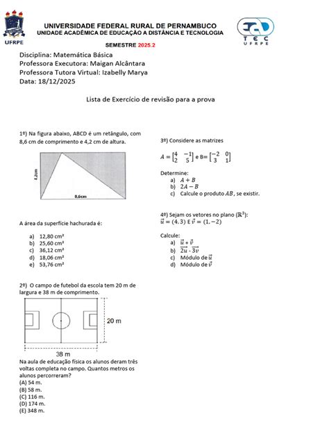 Prova Basica De Matematica - Exercícios de Matemática Básica para Prova | PDF